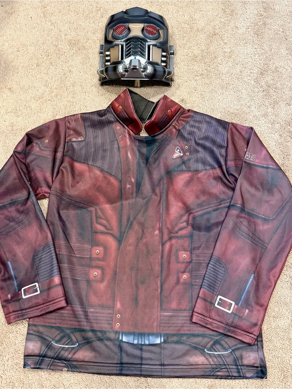 Childs Boy's Guardians Of The Galaxy Vol. 2 Star-Lord Shirt And Mask Size Large - Picture 1 of 10